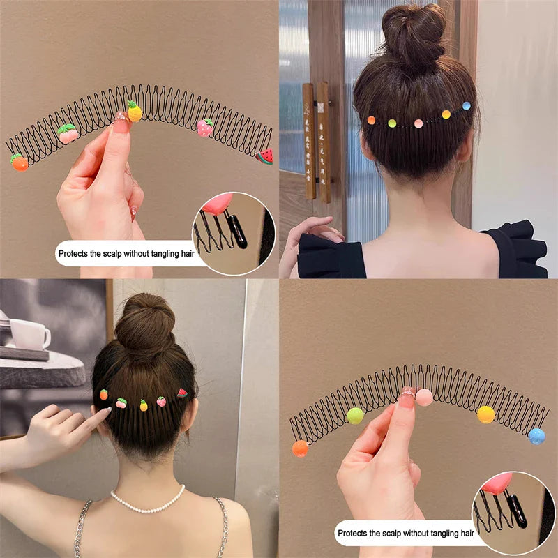 Girls Flower Bow Hair Comb