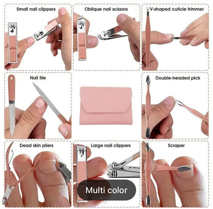 16pcs Manicure Pedicure Grooming Kit With Free Gift (Ear Wax Removal)