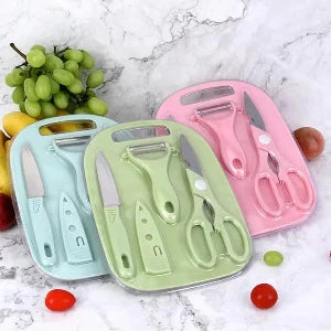 4 PCs Cutting Board With Knife Set