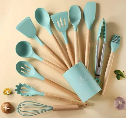 12 pcs Silicone Cooking Utensils Set With Stand